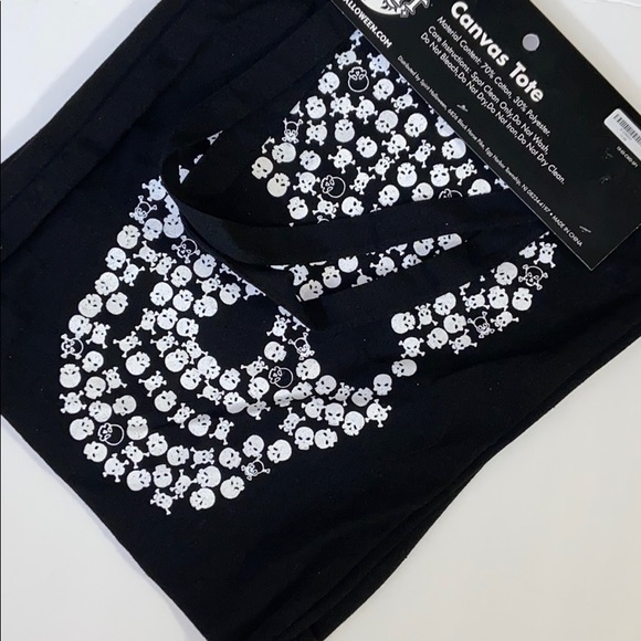 NWT Skull 💀 (Day of the Dead) canvas tote bag - Picture 3 of 4